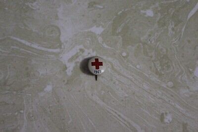 Vintage Red Cross Pin Back Button Ebay