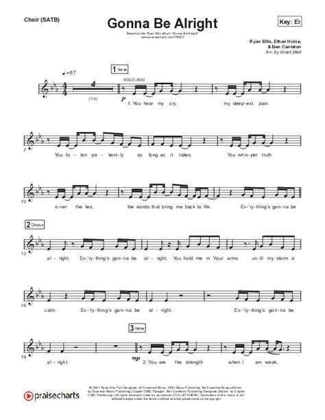 Gonna Be Alright Choir Sheet Music PDF Ryan Ellis PraiseCharts