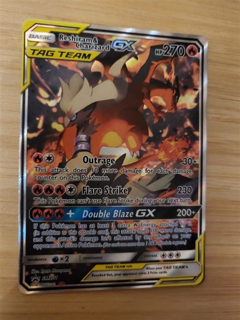 Mavin Reshiram And Charizard Gx Tag Team Alternate Art Full Art Promo