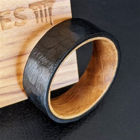 Titanium Wood Ring Etsy
