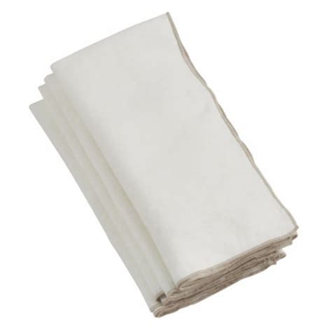 Saro Lifestyle 20 In Square Stonewashed Linen Napkins With Stitched