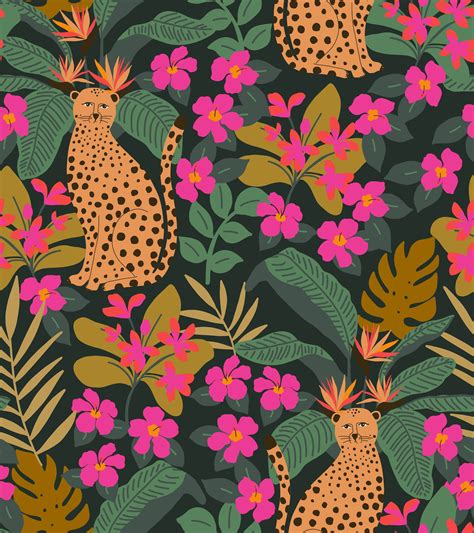 Hot Pink Jungle Wallpaper Happywall
