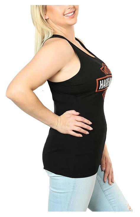 Harley Davidson® Womens Classic Embellished Bands Racerback Sleeveless Tank Top Wisconsin