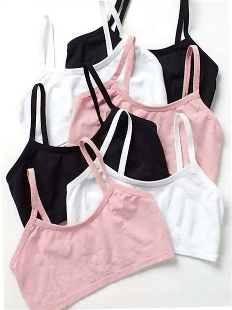 Braafee Pack Of 6 Girls Non Padded Fully Stretchable High Coverage Bra Multicolor Girls Sports