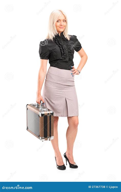 Businesswoman Holding A Briefcase Stock Photo Image Of Background