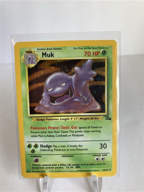 Pok Mon Tcg Muk Fossil Holo Unlimited Holo Rare Lp Ebay