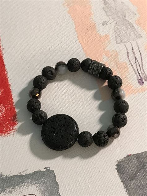 Diffuser Bead Bracelet Essential Oil Lava Statement Stretch Bead