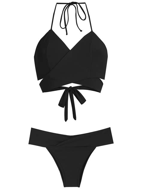 Brigitte Mary Wrap Style Bikini Set Black Farfetch