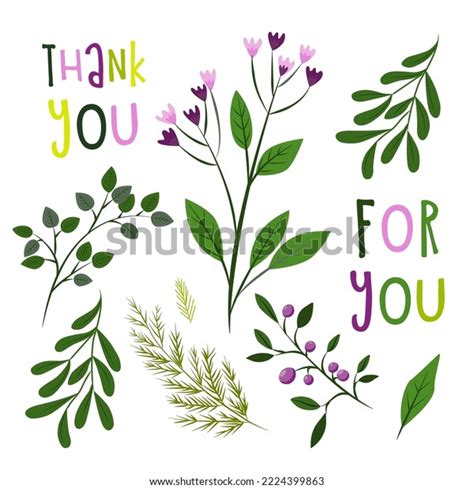 Thank You Appreciation Gratitude Floral Leaves Stock Vector Royalty Free 2224399863 Shutterstock