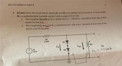 Solved Pts Given The Circuit Below Diodes D And D Chegg