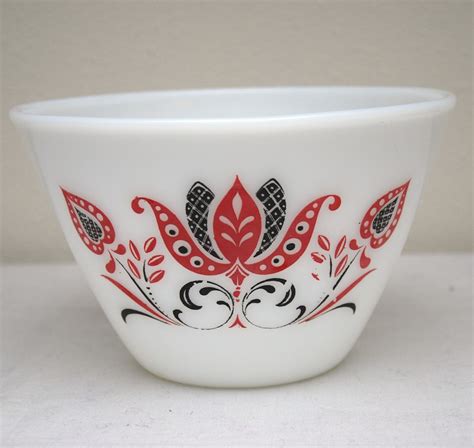 Fire King Mixing Bowl 7 Inch Vintage Modern Tulip Pattern Etsy