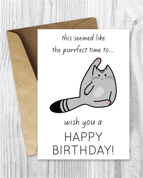 Funny Birthday Cards Printable Birthday Cards Funny Cat Etsy Happy