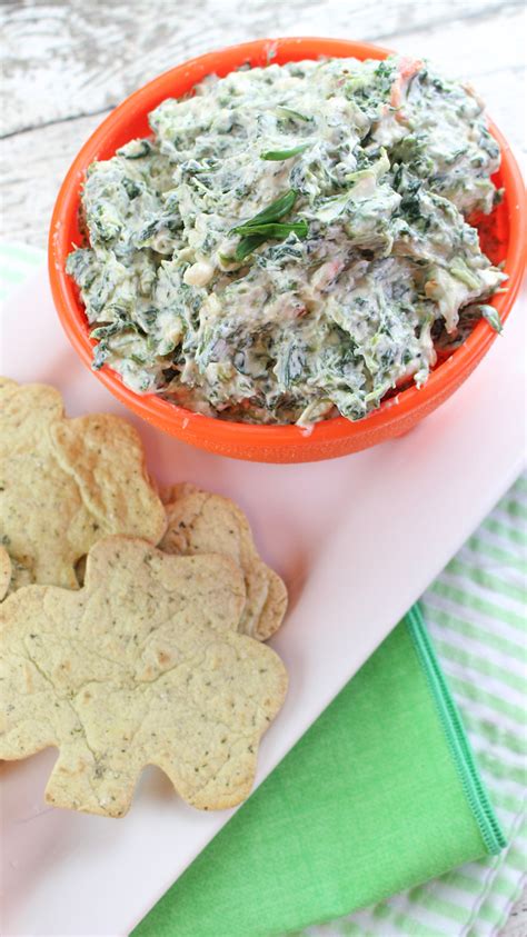 Lighter Spinach Dip With Baked Shamrock Chips Tamara Like Camera