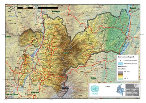 Physical Map Of Caldas Full Size
