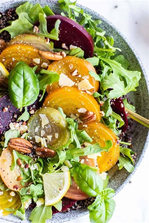 Cold Beet Salad With Pecan Arugula Pesto Sunkissed Kitchen