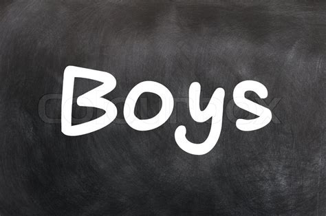 Boys Word Written With White Chalk On Stock Image Colourbox