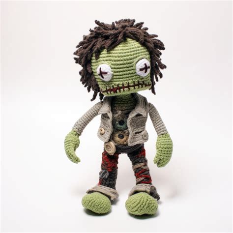 Premium Photo Crochet Zombie Plush Doll With Dreads And Dreadlocks