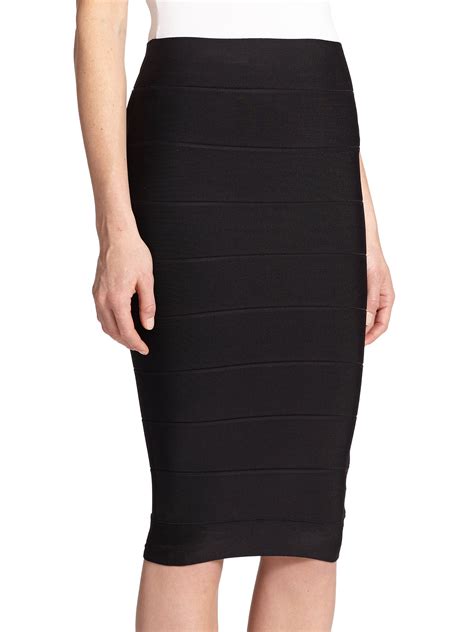 Bcbgmaxazria Leger High Waist Bandage Skirt In Black Lyst