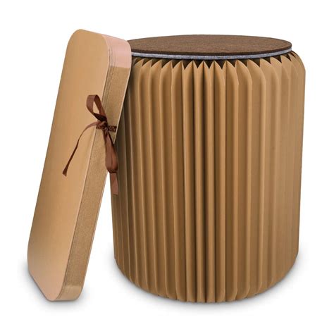 Buy Navaris Folding Kraft Paper Stool Foldable Chair Ottoman With