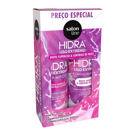 Kit Shampoo E Condicionador Hidra Liso Extremo Salon Line Escorrega