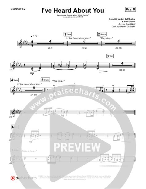 I Ve Heard About You Clarinet Sheet Music PDF Crowder PraiseCharts