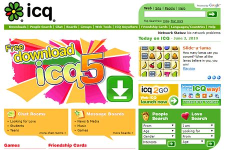 ICQ in 2004 | Web Design Museum