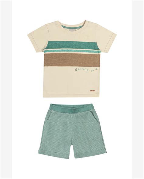 Riachuelo Conjunto Infantil Menino Sailing The Sea Coloritt Bege