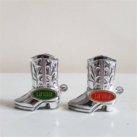 Las Vegas Salt And Pepper Shakers Mini Cowboy Boots Souvenir Shakers