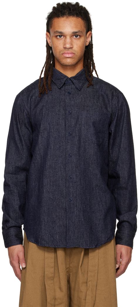 Navy Easy Shirt By Naked Famous Denim On Sale