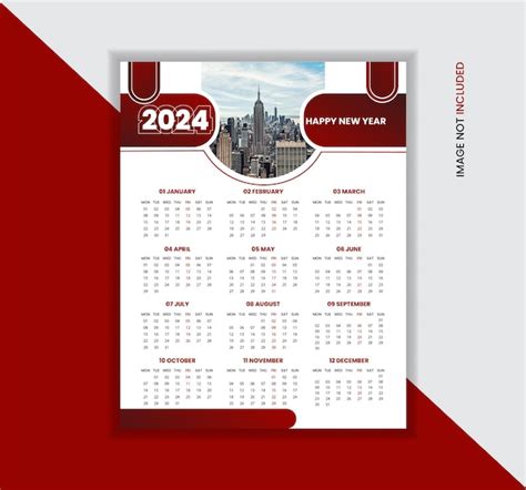 Vector Moderne Professionele Nieuwjaar Muur Kalender Ontwerp