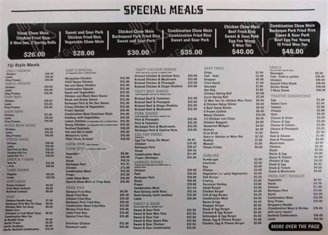 Menu at Golden Garden Restaurant, Auckland