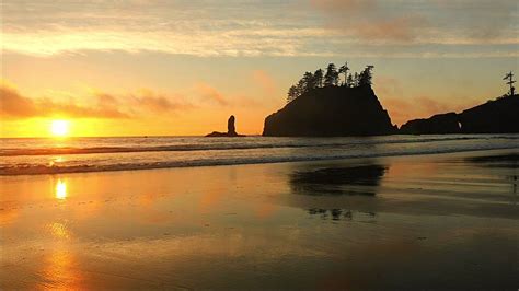 Beautiful Sunset At Second Beach La Push Olympic Park Washington