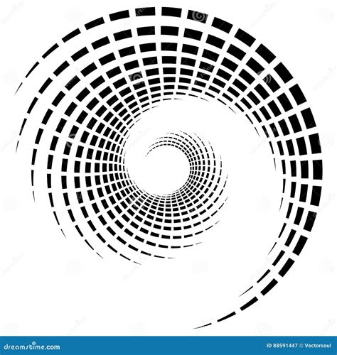 Abstract Geometric Spiral Ripple Element With Circular Concentric