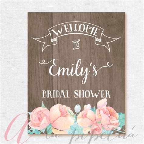 Welcome Bridal Shower Sign Wood Welcome Sign Printable Wood