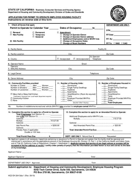 2019 2023 Form CA HCD EH 204 Fill Online Printable Fillable Blank