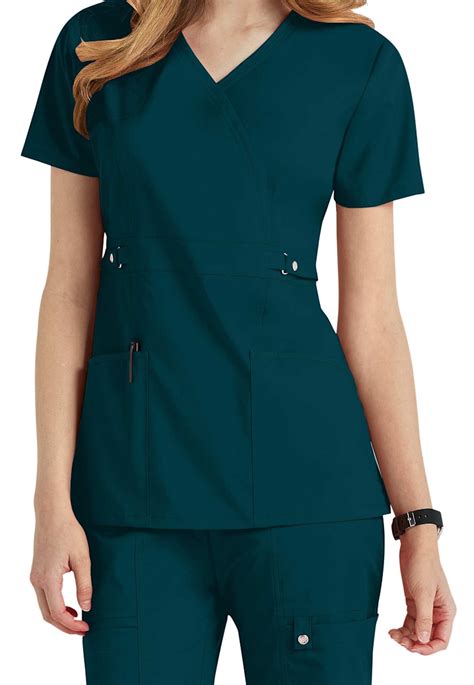 Cherokee Luxe Mock Wrap Scrub Tops Scrubs And Beyond