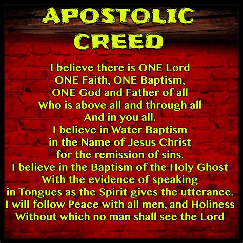 Apostolic Creed Ephesians 65 6 Acts 238 39 Hebrews 1214 Names