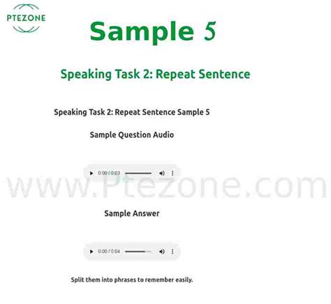 Pte Repeat Sentence Sample