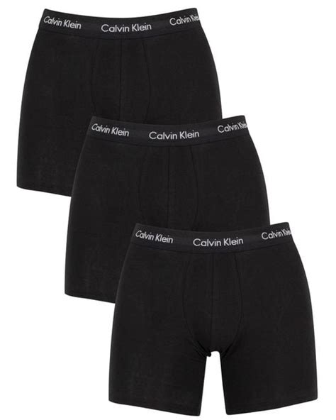 Calvin Klein 3 Pack Cotton Stretch Boxer Briefs In Black For Men Lyst