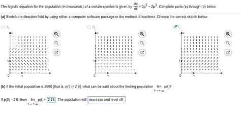 Solved The Logistic Equation For The Population In Chegg