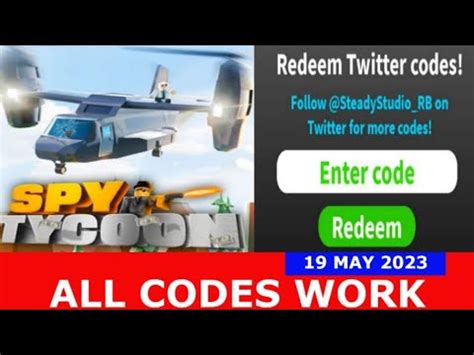 All Codes Work Spy Tycoon Roblox May Youtube