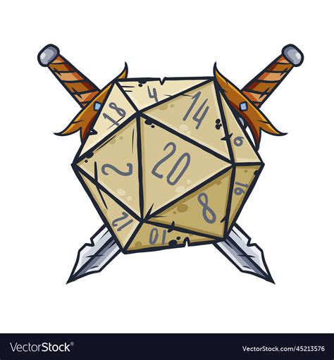 Dice D For Playing Dnd Royalty Free Vector Image