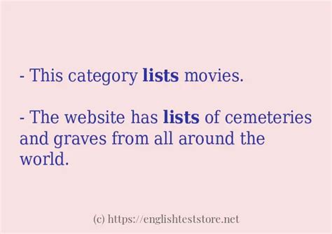 Lists Some Sentence Examples Englishteststore Blog