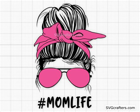 Momlife Svg Mom Life Svg Messy Bun Svg Mom Skull Svg Mom Etsy