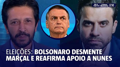 Bolsonaro desmente Marçal e reafirma apoio a Nunes YouTube