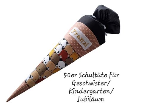 Geschwister Schultüte 50cm Kindergarten Vorschule Uni Jubiläum Abitur