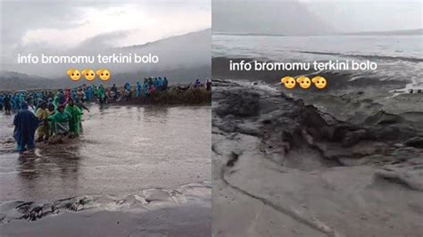 Kawasan Laut Pasir Gunung Bromo Diterjang Banjir Sampai Jeep Terjebak