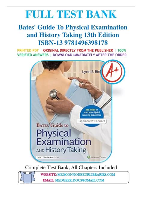 Test Bank For Bates’ Guide To Physical Examination And History Taking 13th Edition By Lynn S