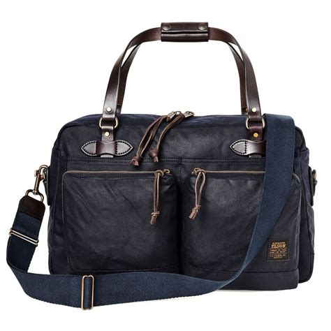 Filson Hour Tin Cloth Duffle Bag Navy Robuuste Reistas Voor