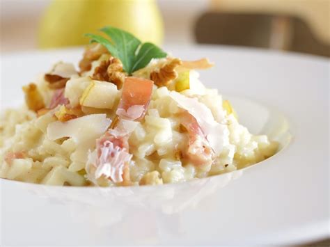 Risotto sucré salé aux poires et jambon de Parme Recette par Aux